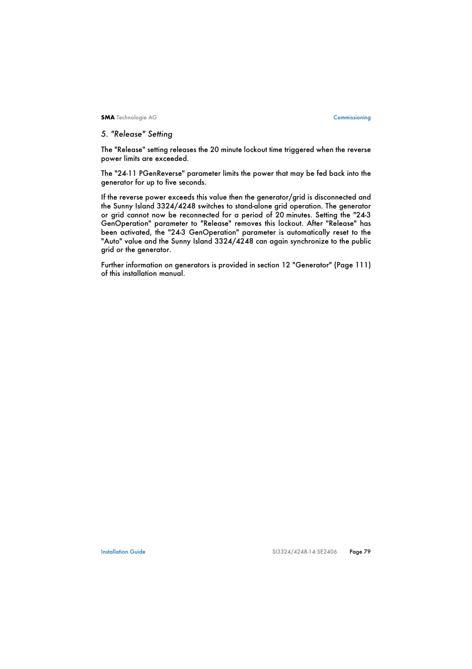 SMA SI 3324 Installation User Manual | Page 79 / 164