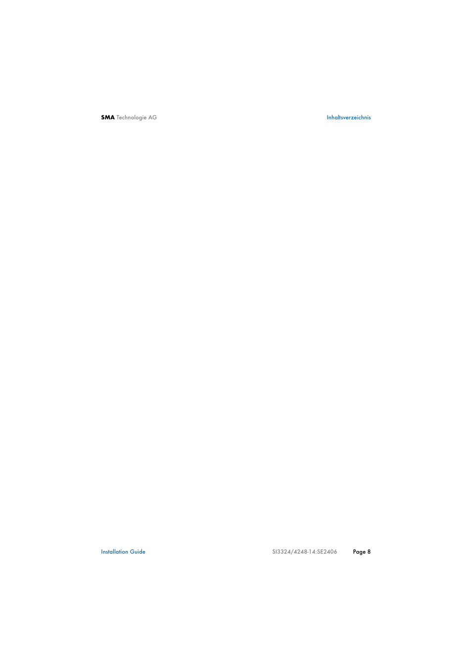 SMA SI 3324 Installation User Manual | Page 8 / 164