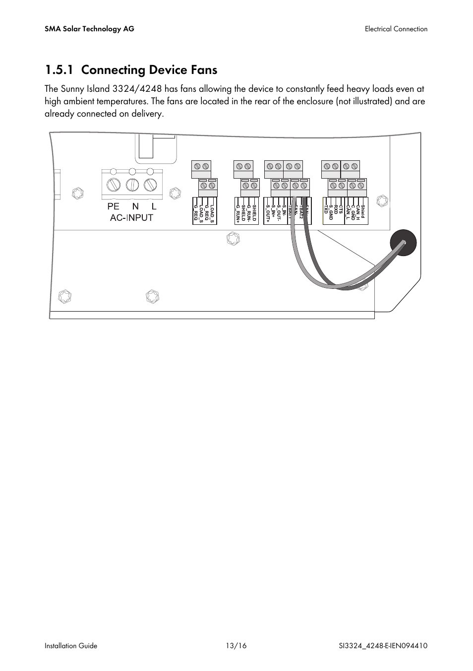 1 connecting device fans | SMA SI 3324 Errata User Manual | Page 13 / 16