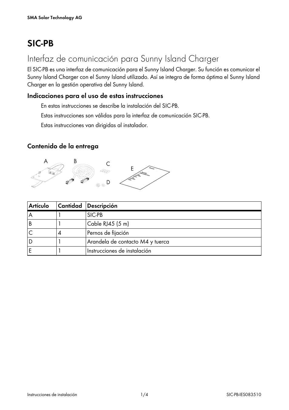 SMA SIC-PB User Manual | Page 10 / 28