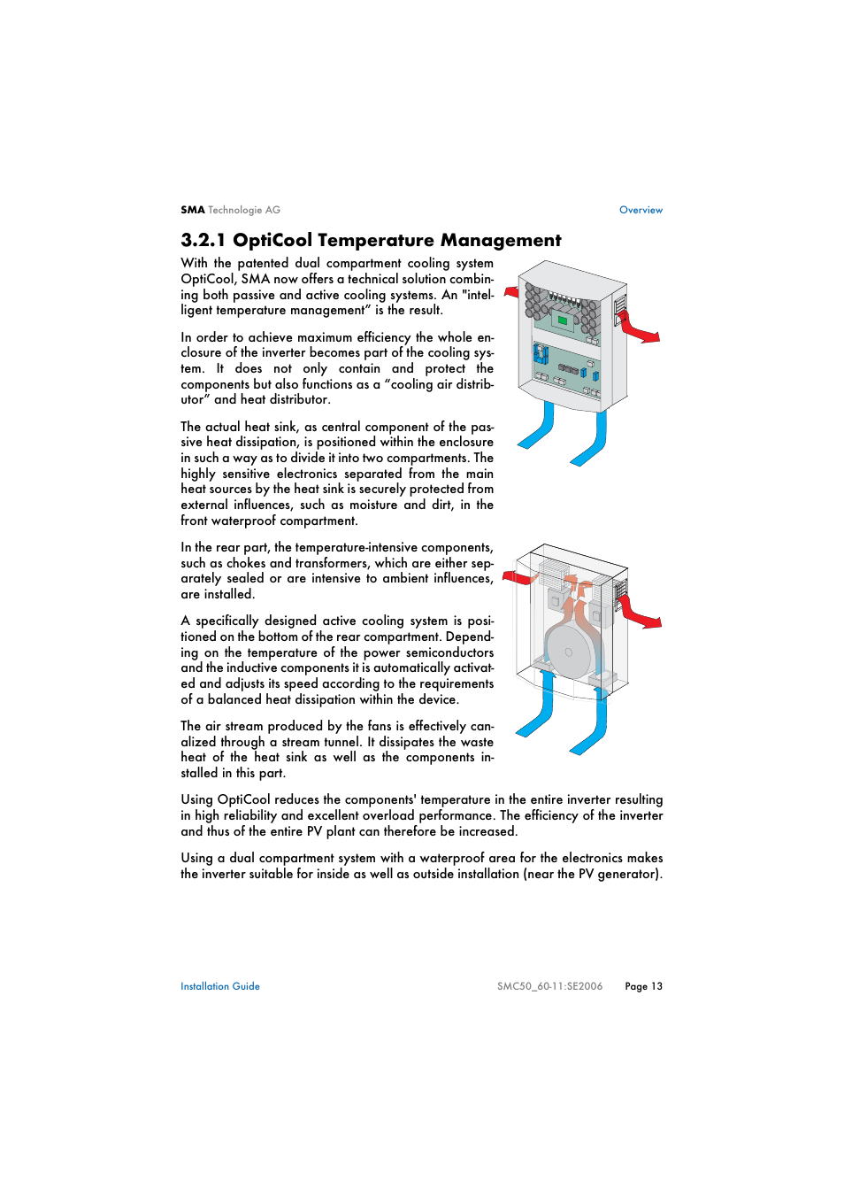 1 opticool temperature management, Opticool temperature management | SMA SMC 5000 Installation User Manual | Page 13 / 58