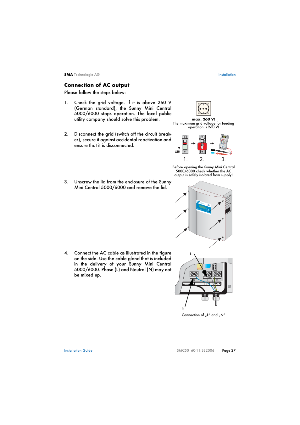SMA SMC 5000 Installation User Manual | Page 27 / 58