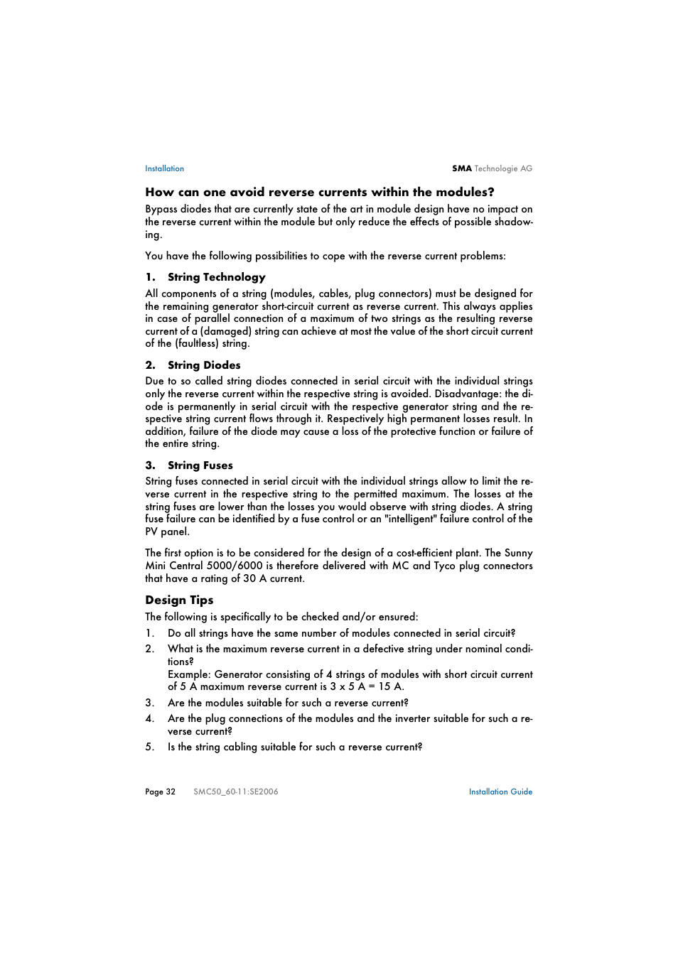 SMA SMC 5000 Installation User Manual | Page 32 / 58