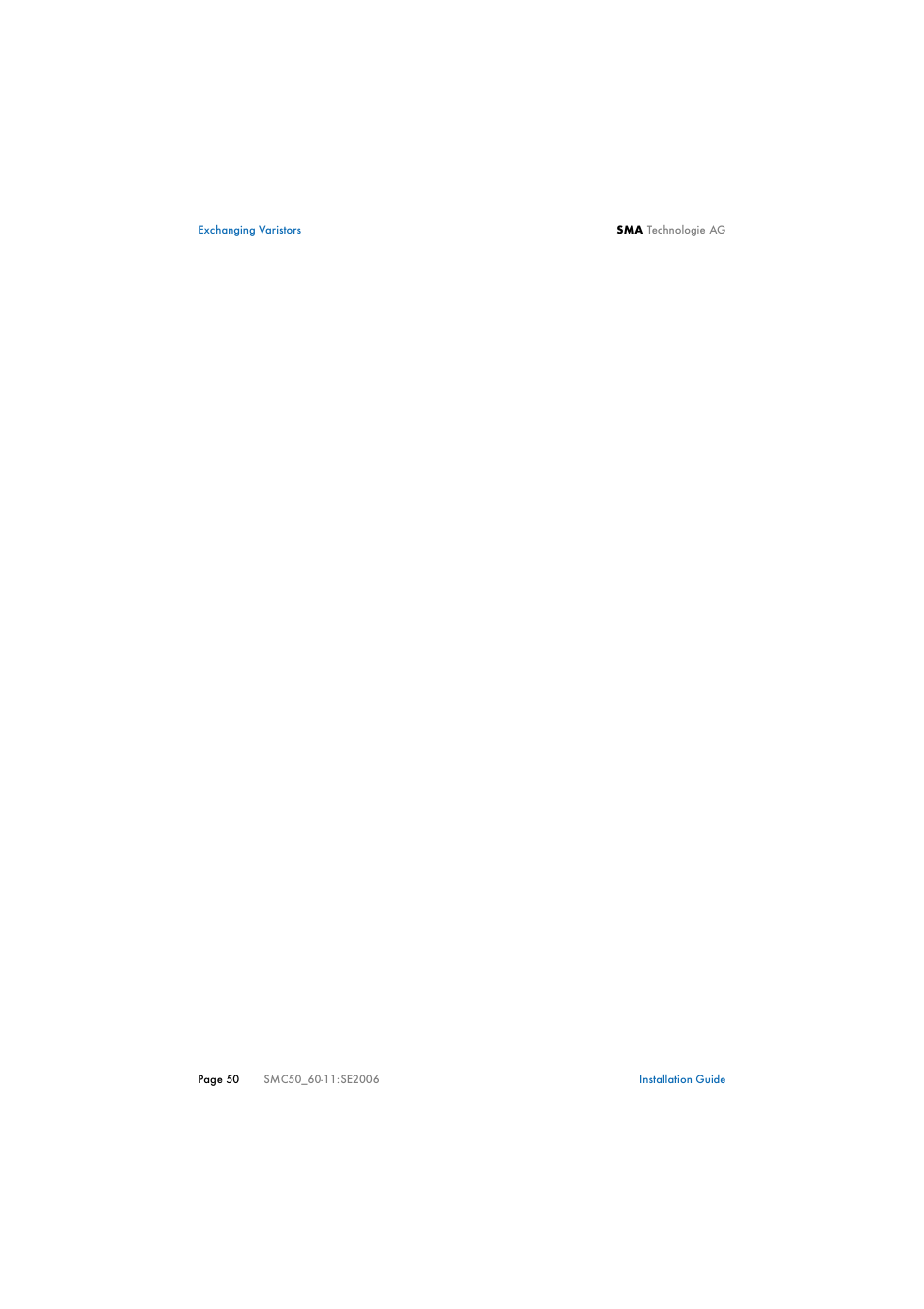 SMA SMC 5000 Installation User Manual | Page 50 / 58