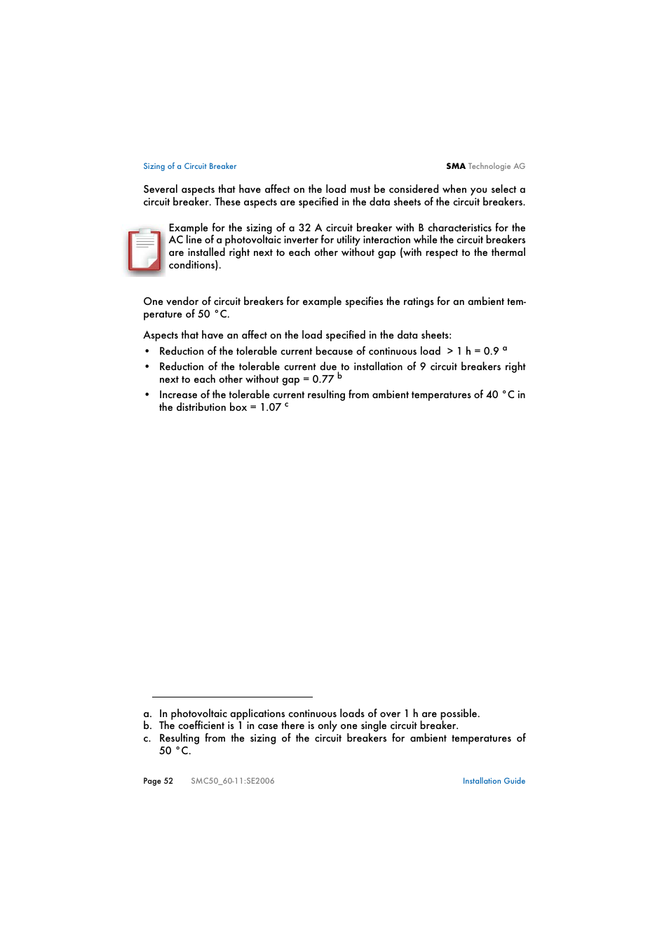 SMA SMC 5000 Installation User Manual | Page 52 / 58