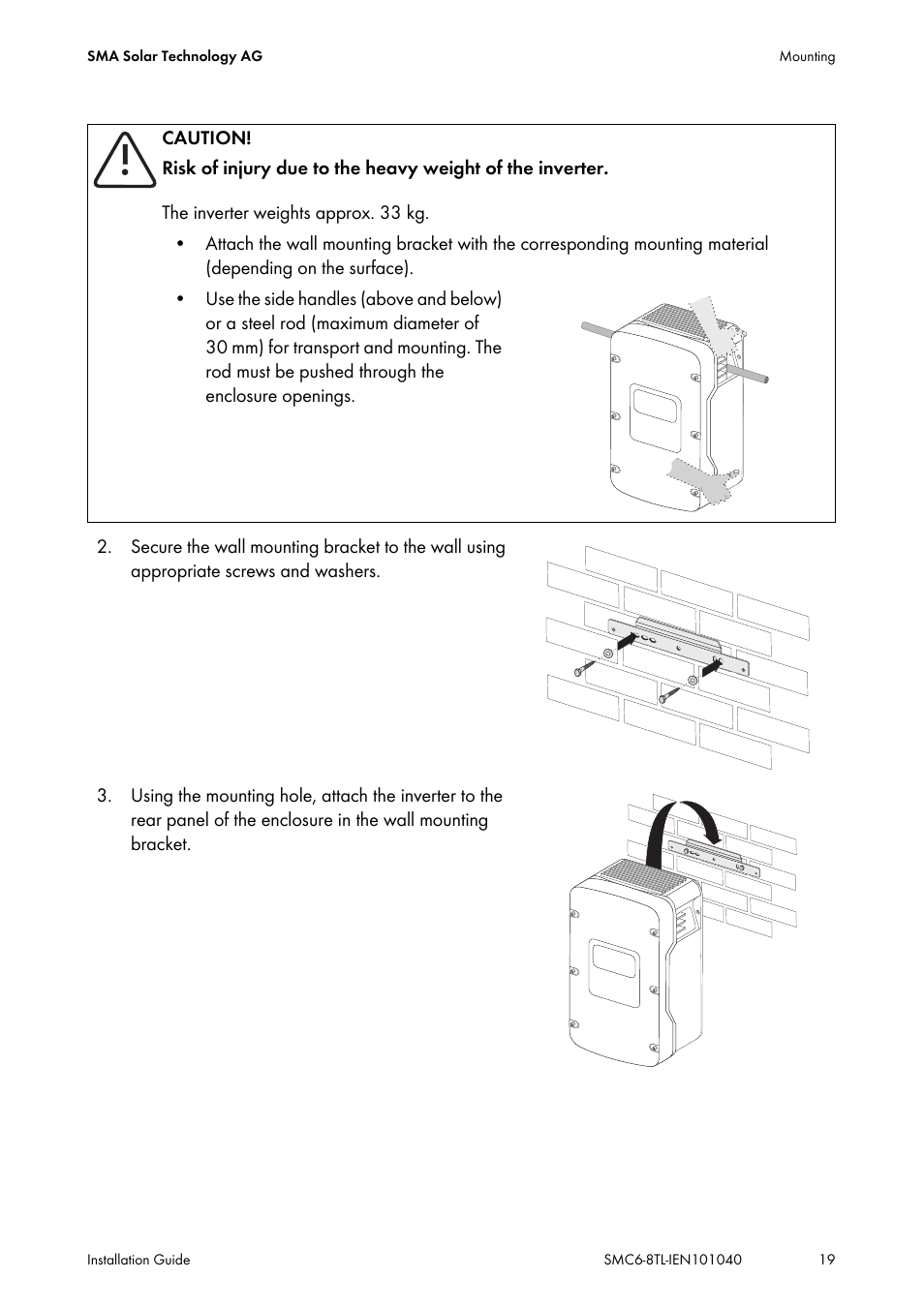 SMA SMC 6000TL Installation User Manual | Page 19 / 88