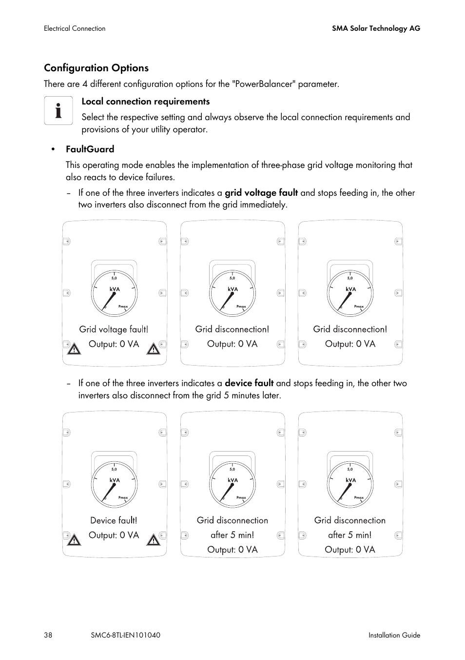 Configuration options | SMA SMC 6000TL Installation User Manual | Page 38 / 88