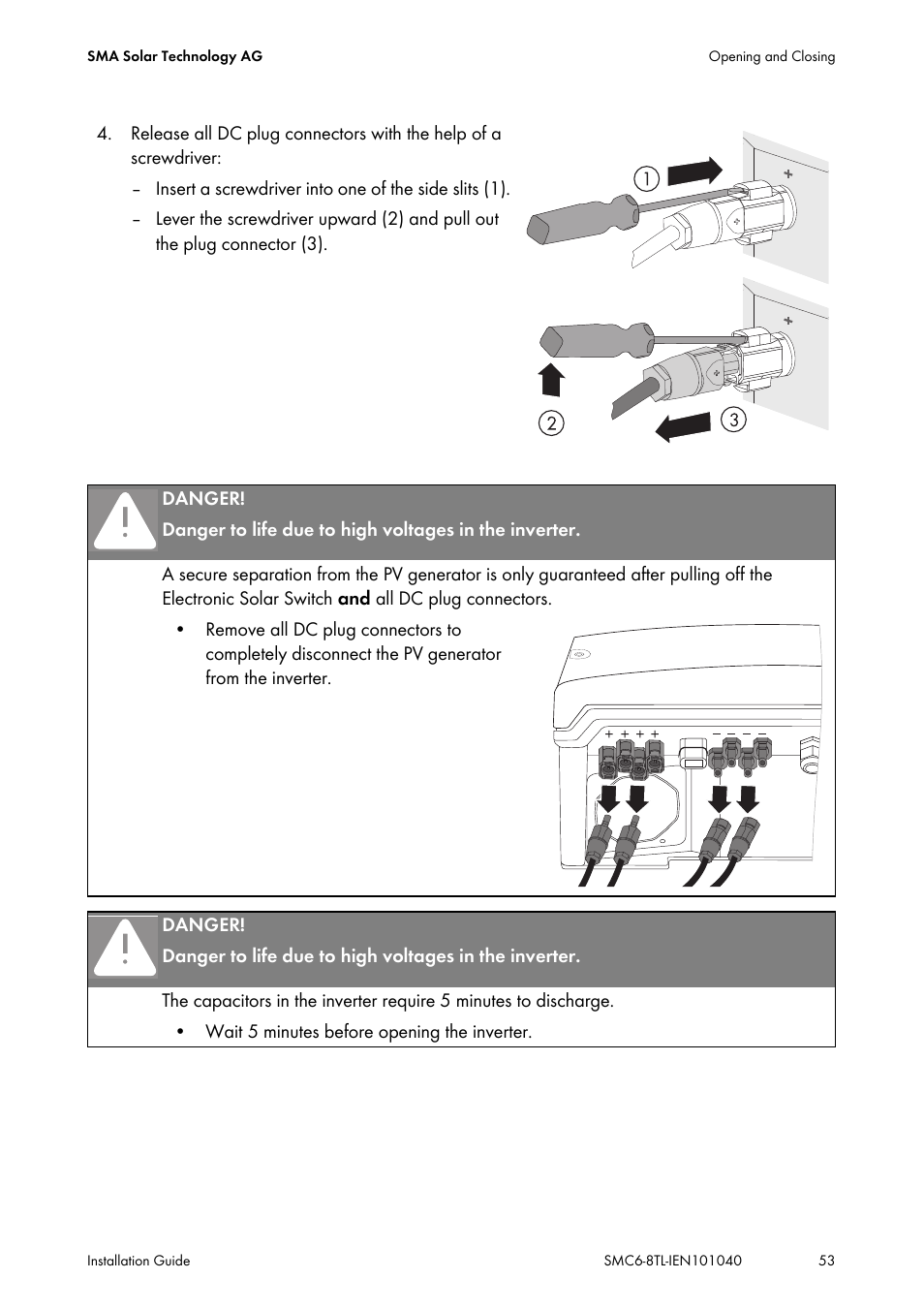 SMA SMC 6000TL Installation User Manual | Page 53 / 88