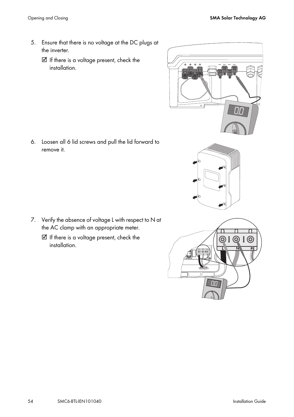 SMA SMC 6000TL Installation User Manual | Page 54 / 88