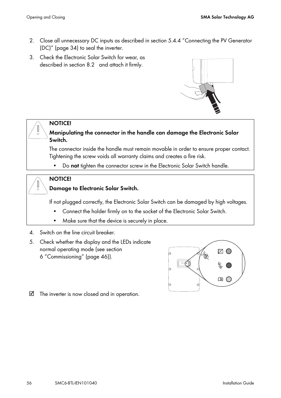 SMA SMC 6000TL Installation User Manual | Page 56 / 88