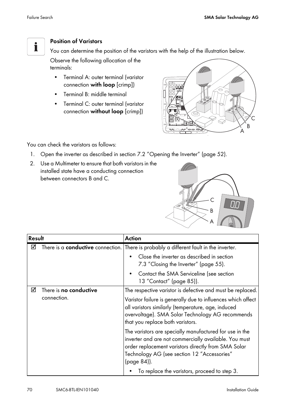 SMA SMC 6000TL Installation User Manual | Page 70 / 88