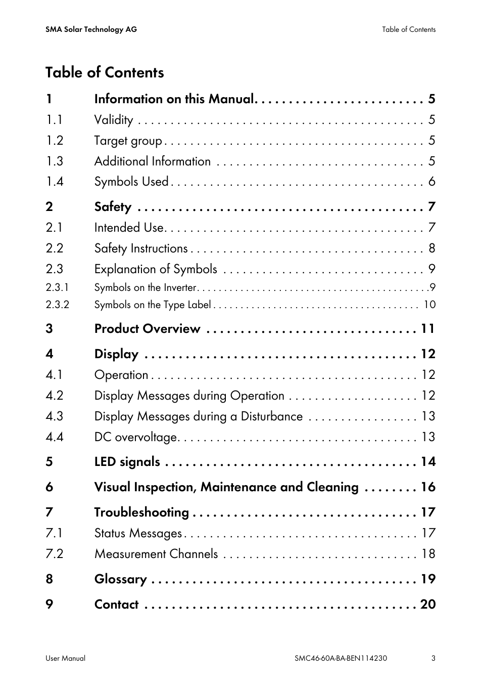 SMA SMC 4600A User Manual | Page 3 / 24