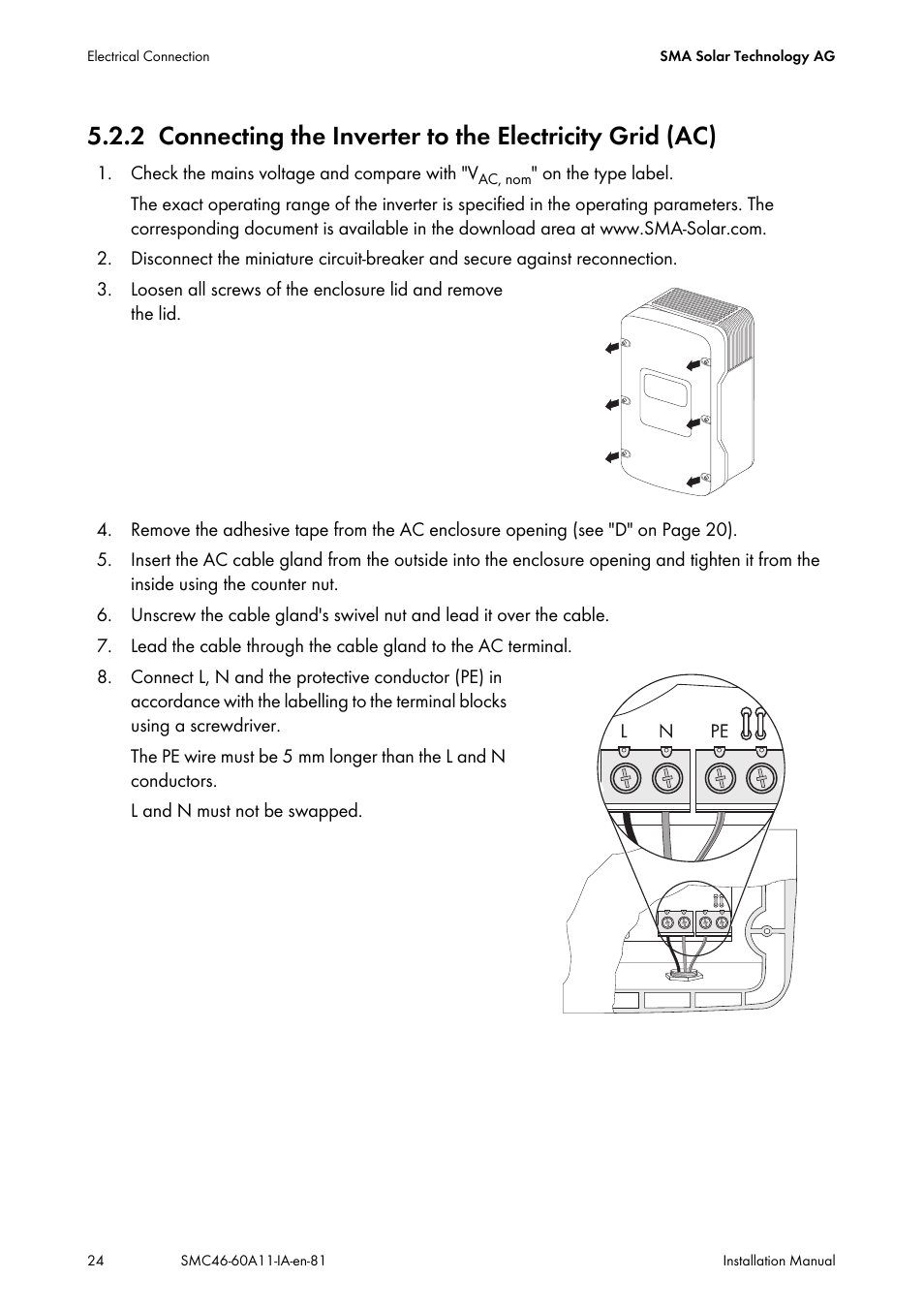 SMA SMC 4600A Installation User Manual | Page 24 / 84