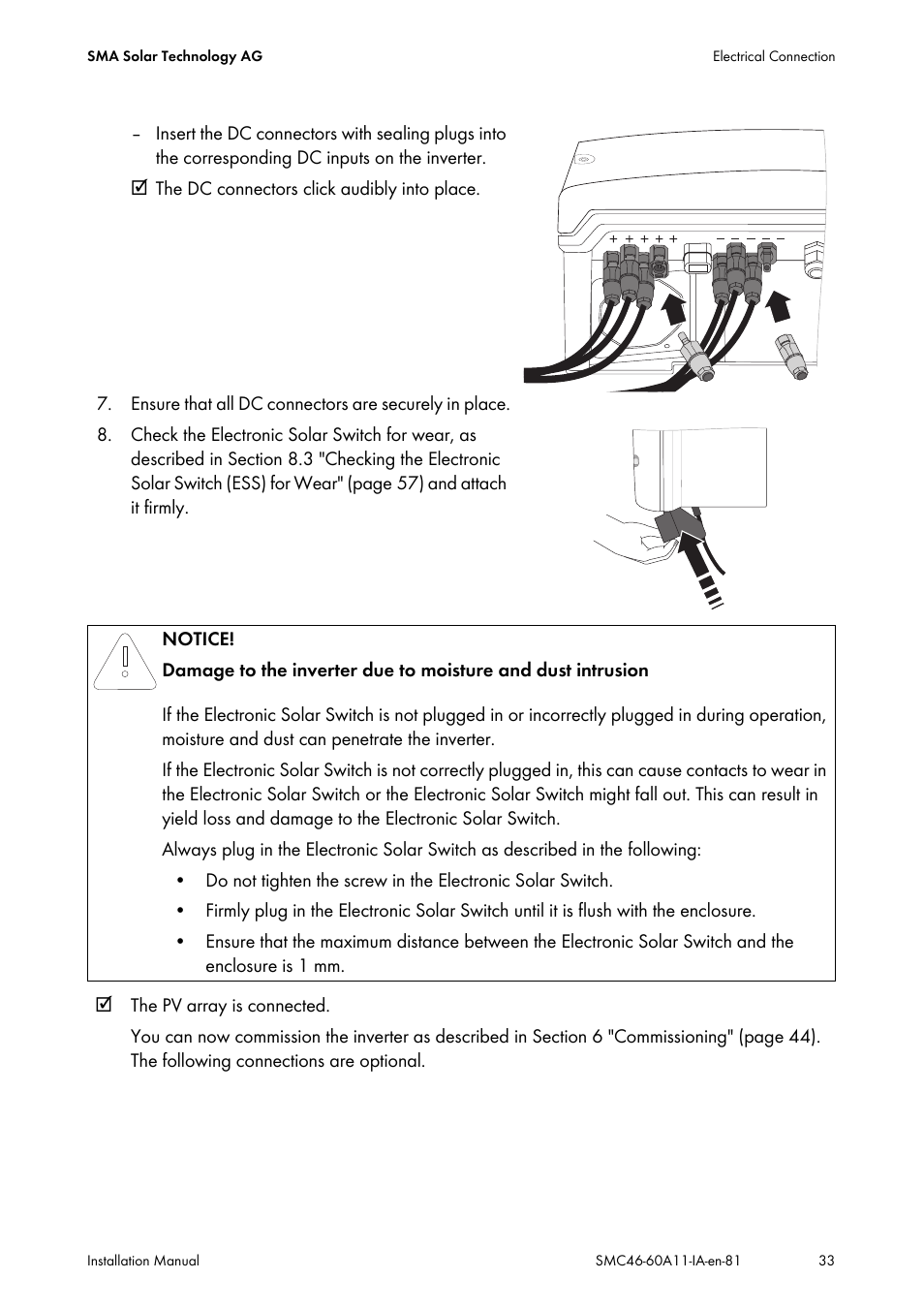 SMA SMC 4600A Installation User Manual | Page 33 / 84