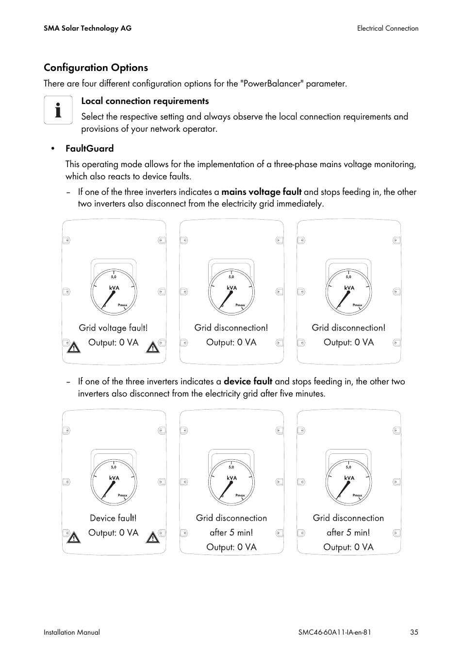 Configuration options | SMA SMC 4600A Installation User Manual | Page 35 / 84