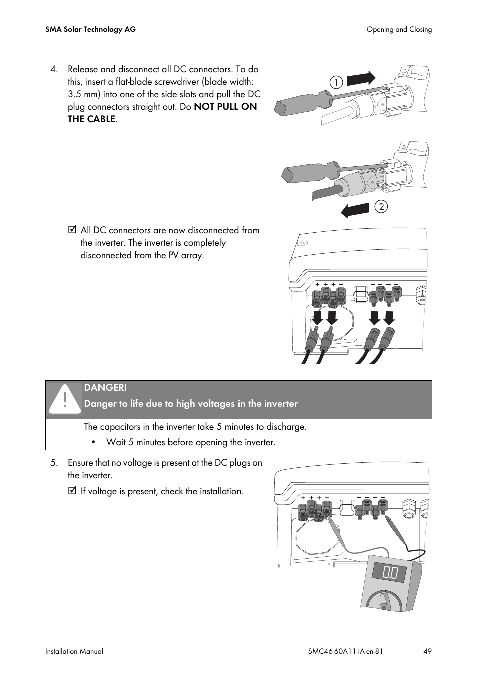 SMA SMC 4600A Installation User Manual | Page 49 / 84