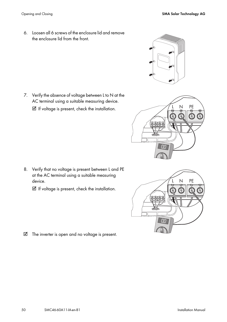 SMA SMC 4600A Installation User Manual | Page 50 / 84