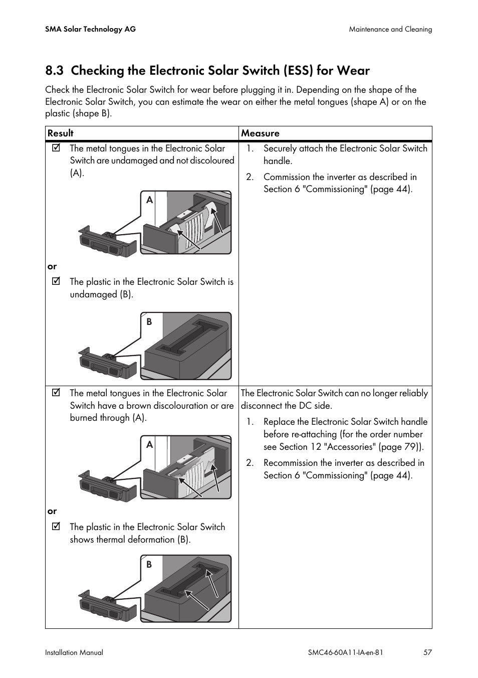 SMA SMC 4600A Installation User Manual | Page 57 / 84