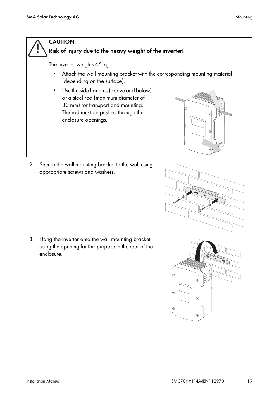 SMA SMC 7000HV Installation User Manual | Page 19 / 88