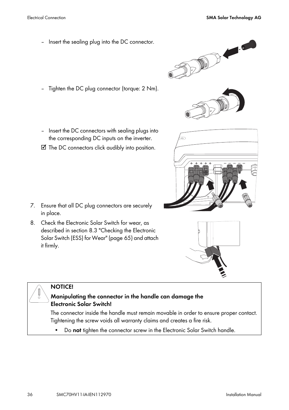 SMA SMC 7000HV Installation User Manual | Page 36 / 88