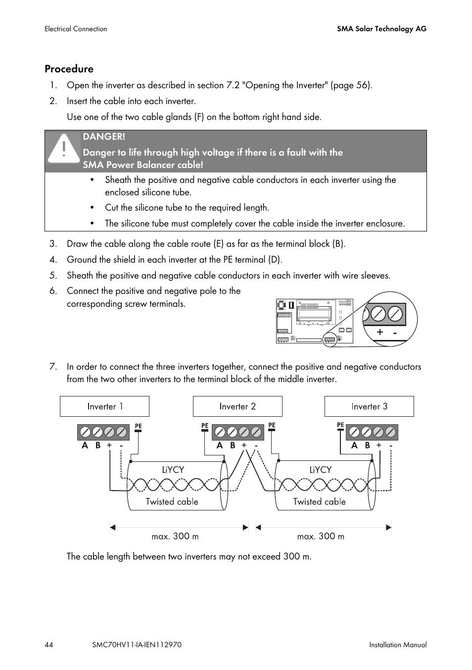 SMA SMC 7000HV Installation User Manual | Page 44 / 88
