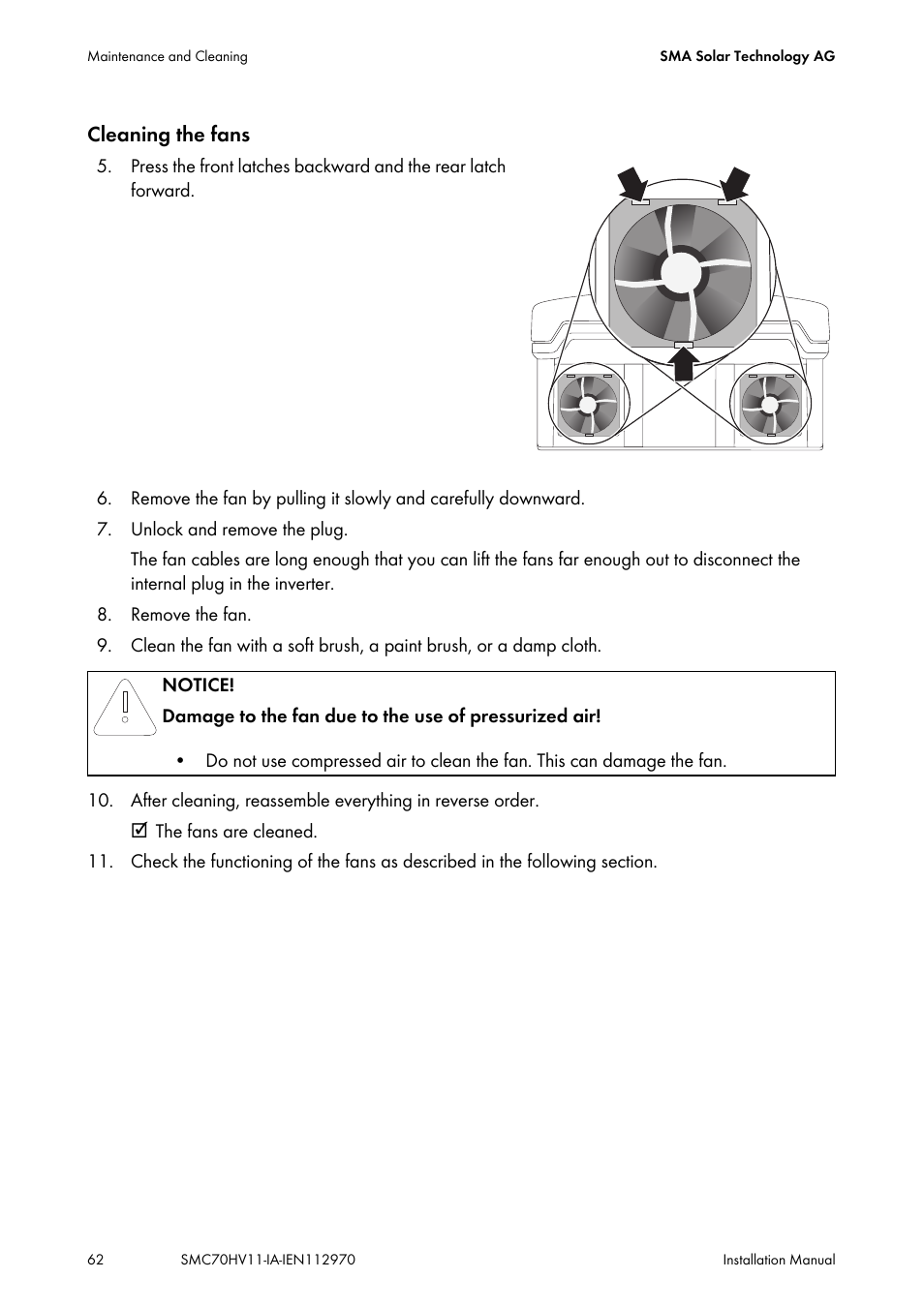 SMA SMC 7000HV Installation User Manual | Page 62 / 88