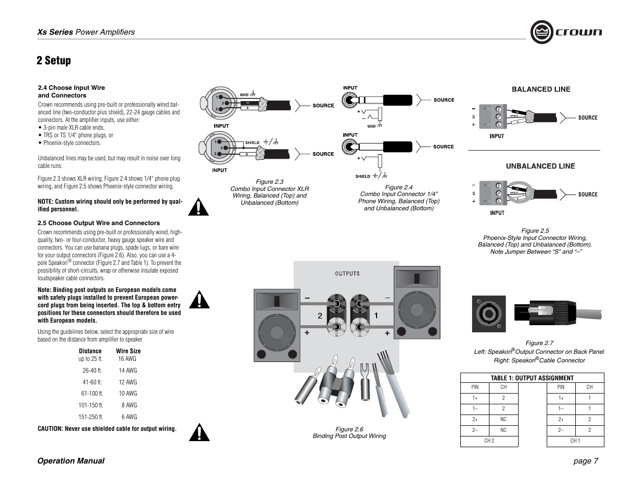 2 setup | Crown Audio Xs Series User Manual | Page 7 / 28