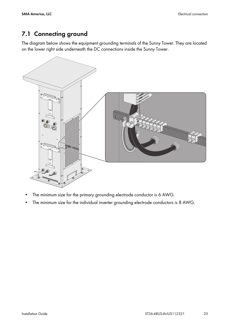 1 connecting ground, Connecting ground | SMA ST6-US User Manual | Page 25 / 60