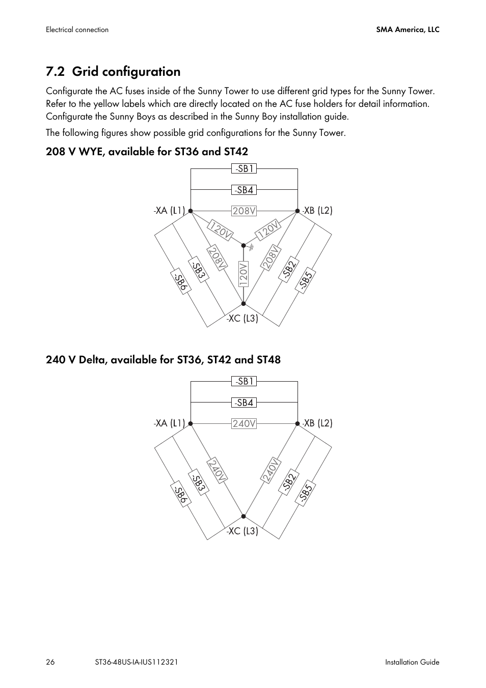 2 grid configuration, Grid configuration | SMA ST6-US User Manual | Page 26 / 60