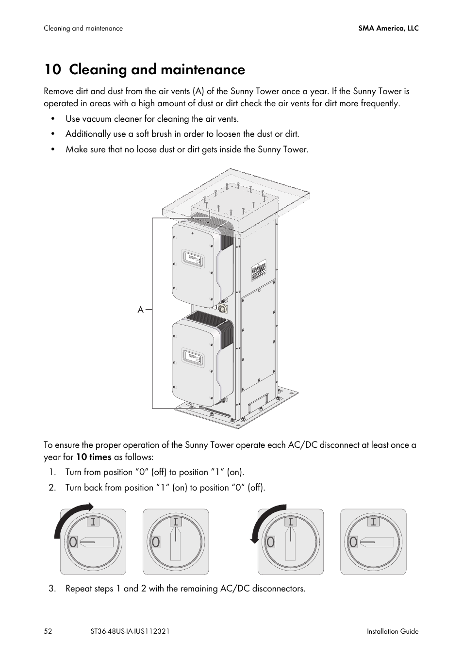 10 cleaning and maintenance, Cleaning and maintenance | SMA ST6-US User Manual | Page 52 / 60