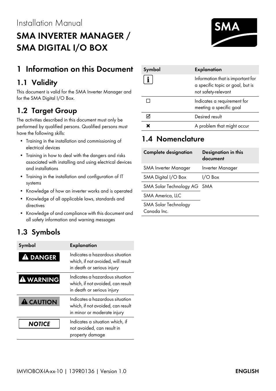 SMA INVERTER MANAGER User Manual | 52 pages