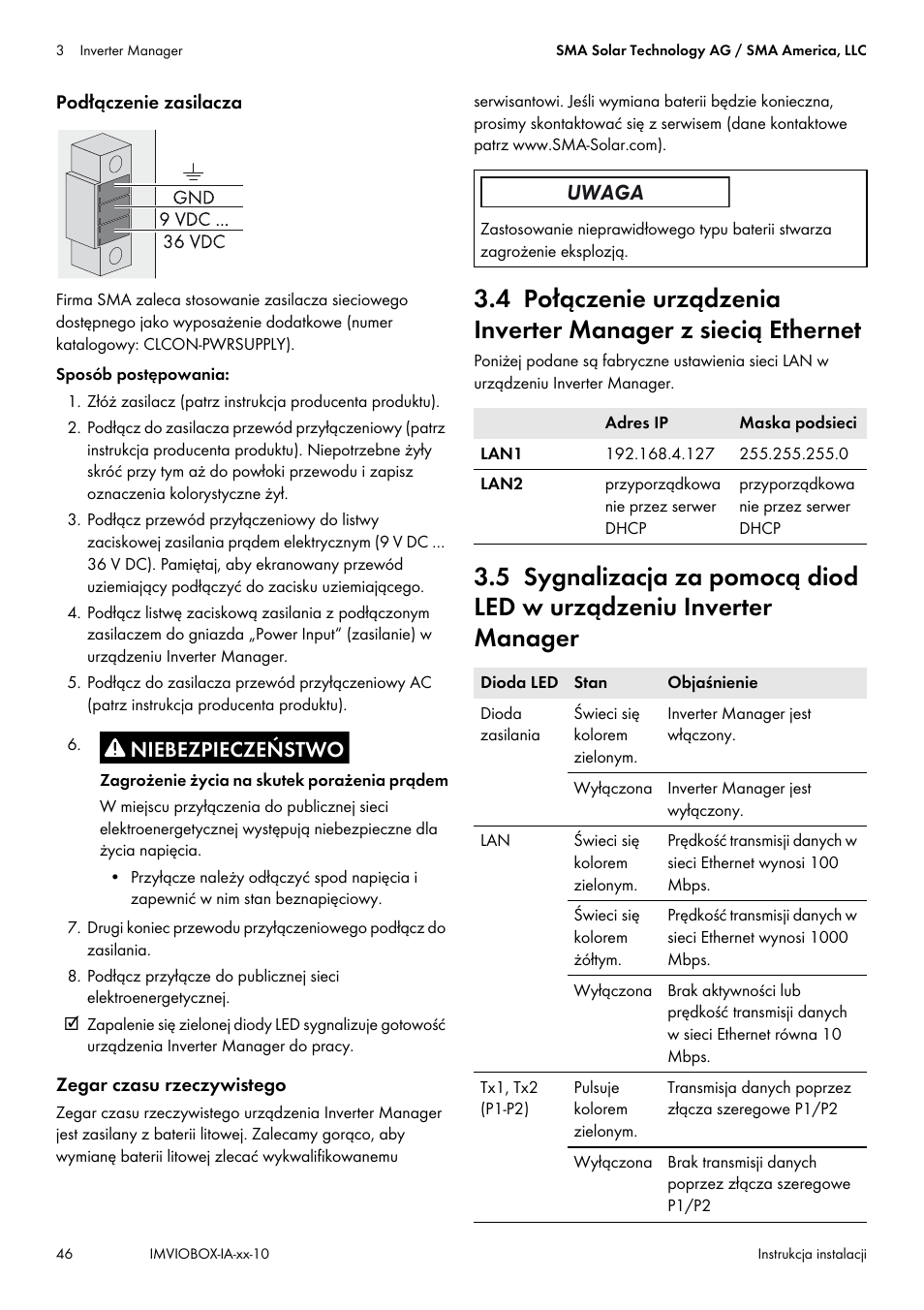 SMA INVERTER MANAGER User Manual | Page 46 / 52