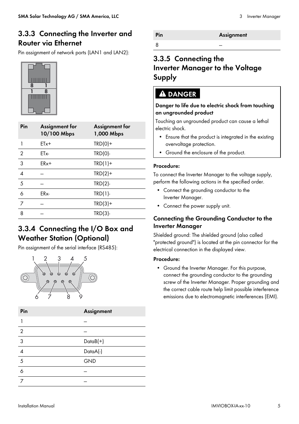 3 connecting the inverter and router via ethernet | SMA INVERTER MANAGER User Manual | Page 5 / 52