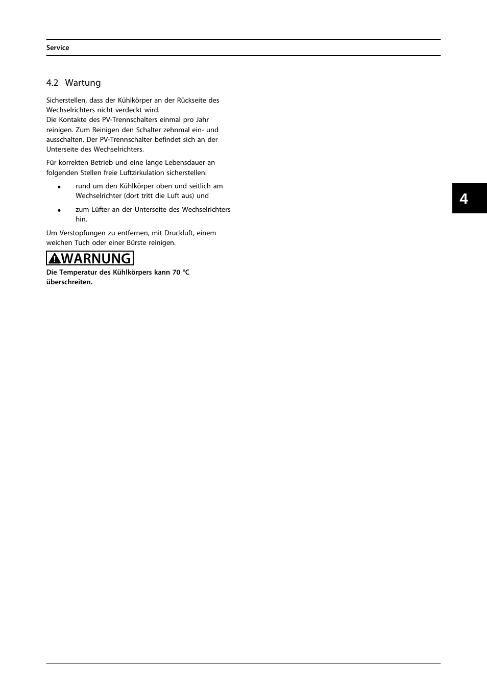 2 wartung, Warnung | SMA MLX Series User Manual | Page 146 / 153