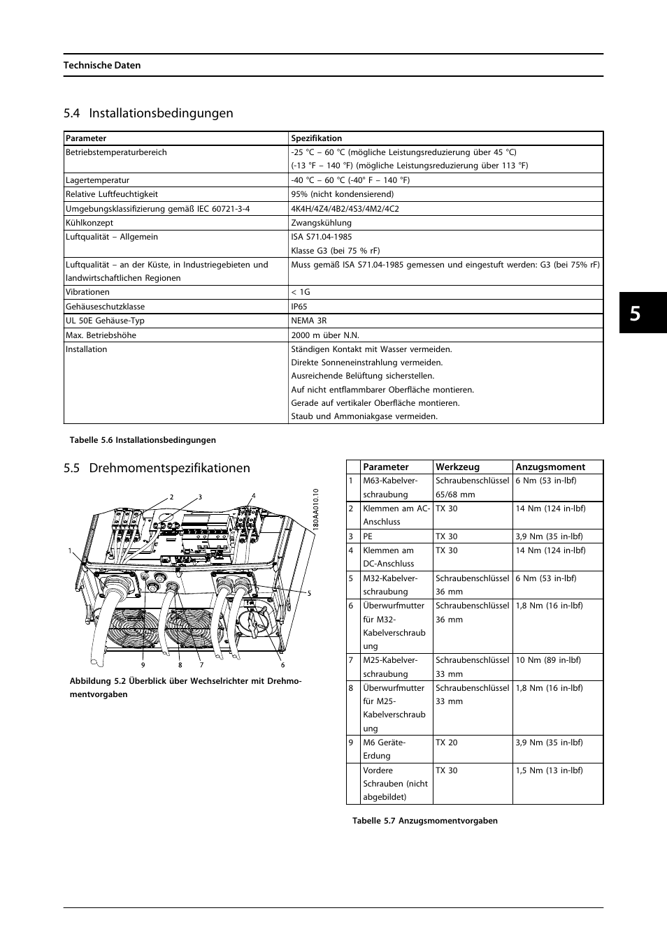 4 installationsbedingungen, 5 drehmomentspezifikationen | SMA MLX Series User Manual | Page 150 / 153