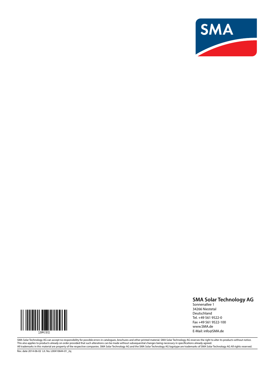 Sma solar technology ag | SMA MLX Series User Manual | Page 153 / 153