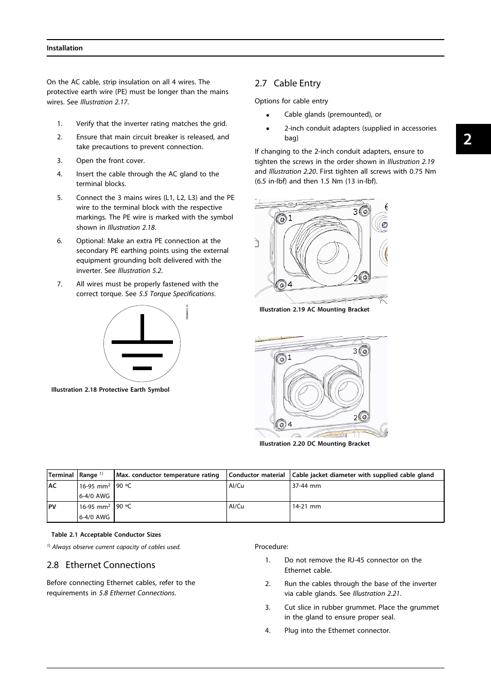 7 cable entry, 8 ethernet connections | SMA MLX Series User Manual | Page 18 / 153