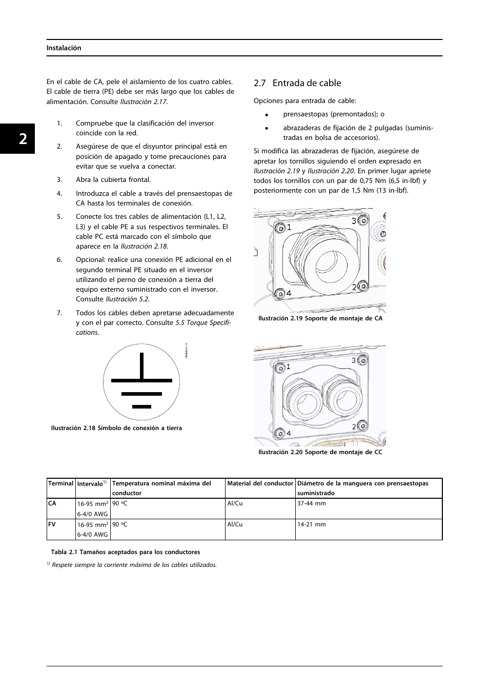 7 entrada de cable | SMA MLX Series User Manual | Page 53 / 153