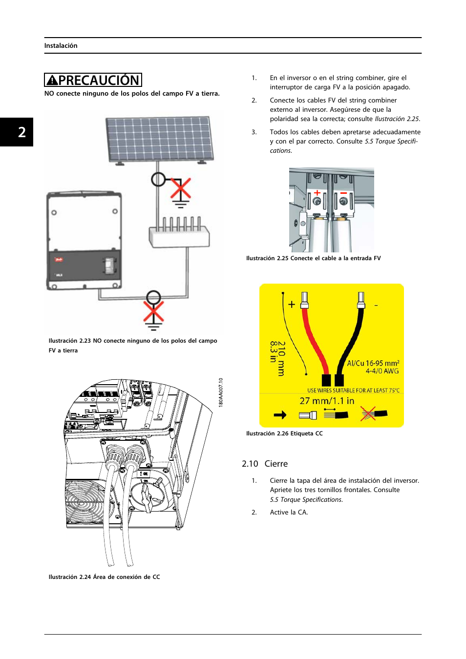 10 cierre, Precaución | SMA MLX Series User Manual | Page 55 / 153