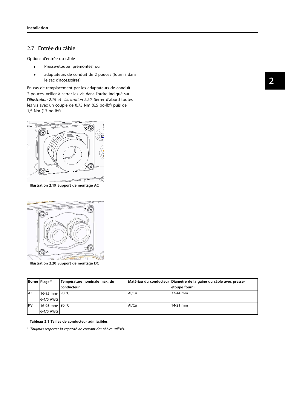 7 entrée du câble | SMA MLX Series User Manual | Page 92 / 153