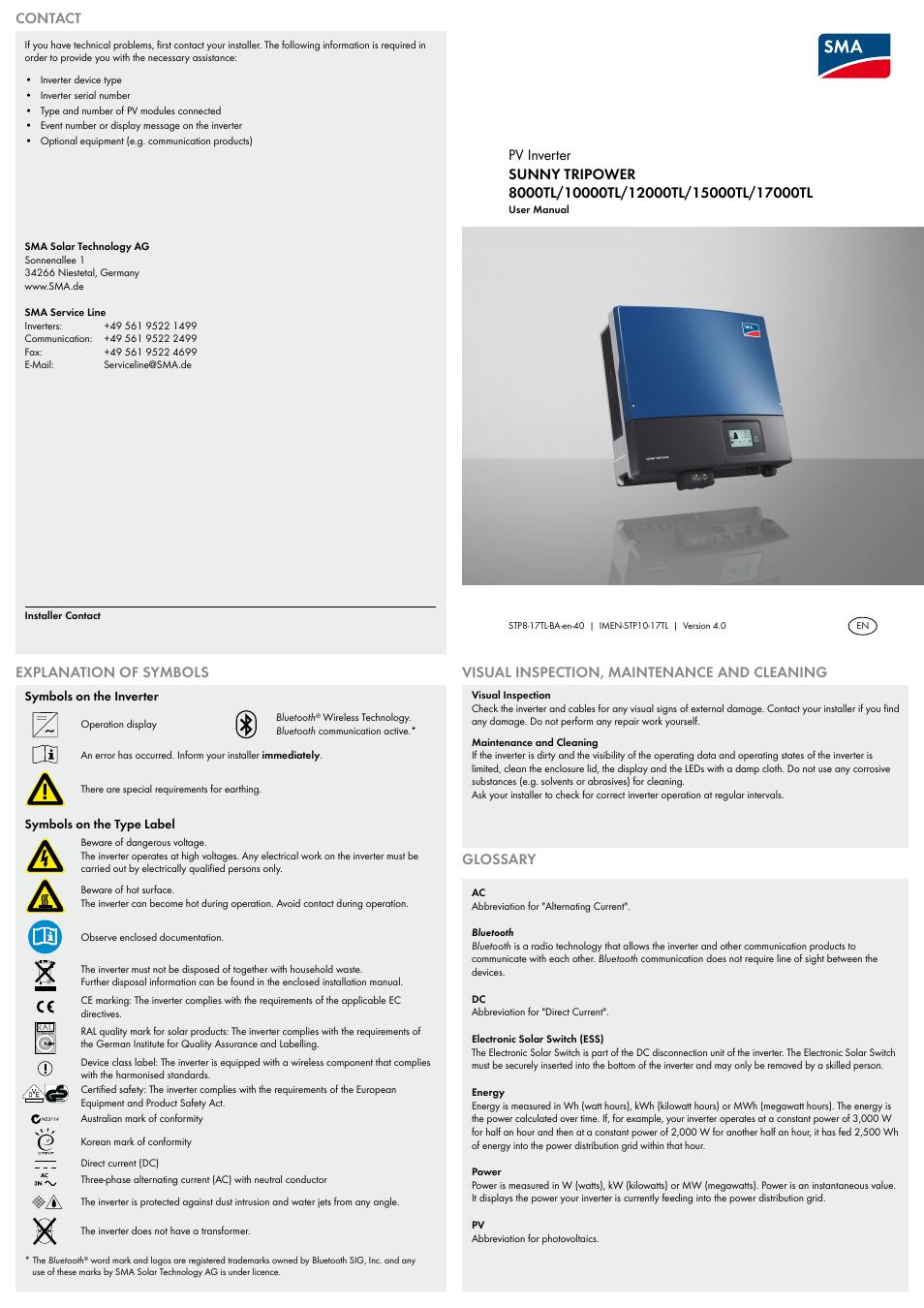 SMA STP 8000TL-10 User Manual | 2 pages