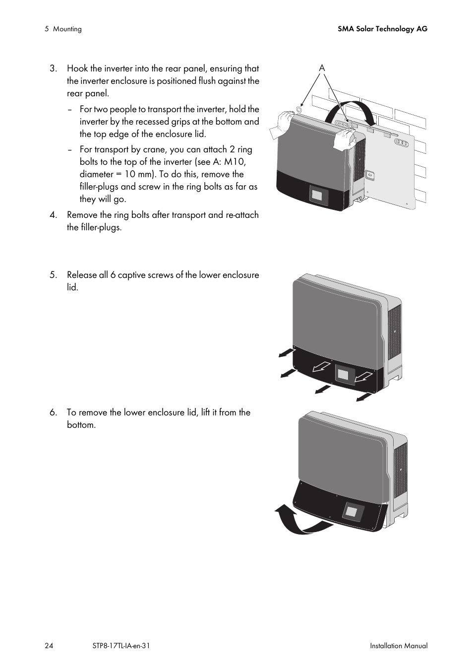 SMA STP 8000TL-10 User Manual | Page 24 / 128