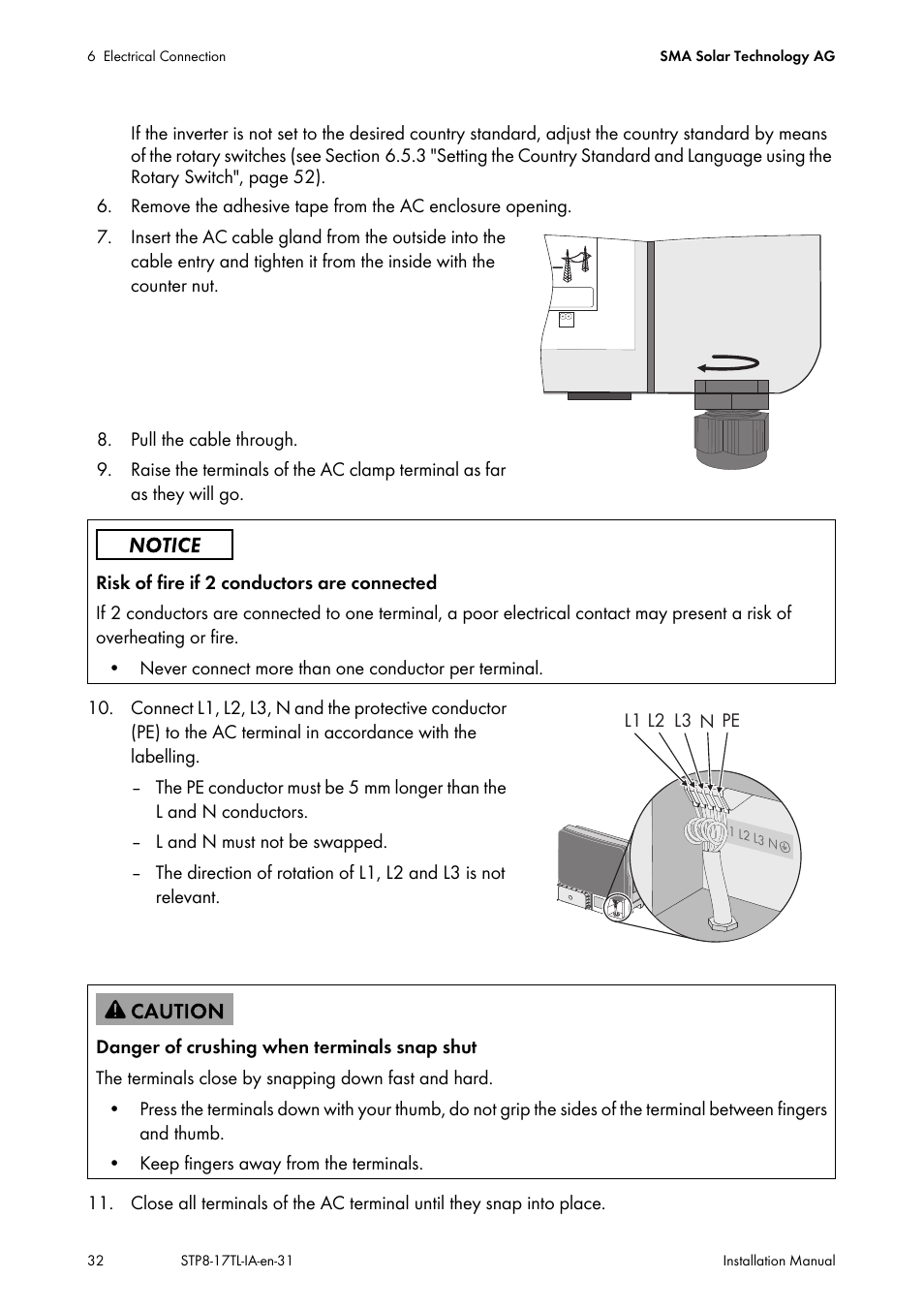 SMA STP 8000TL-10 User Manual | Page 32 / 128