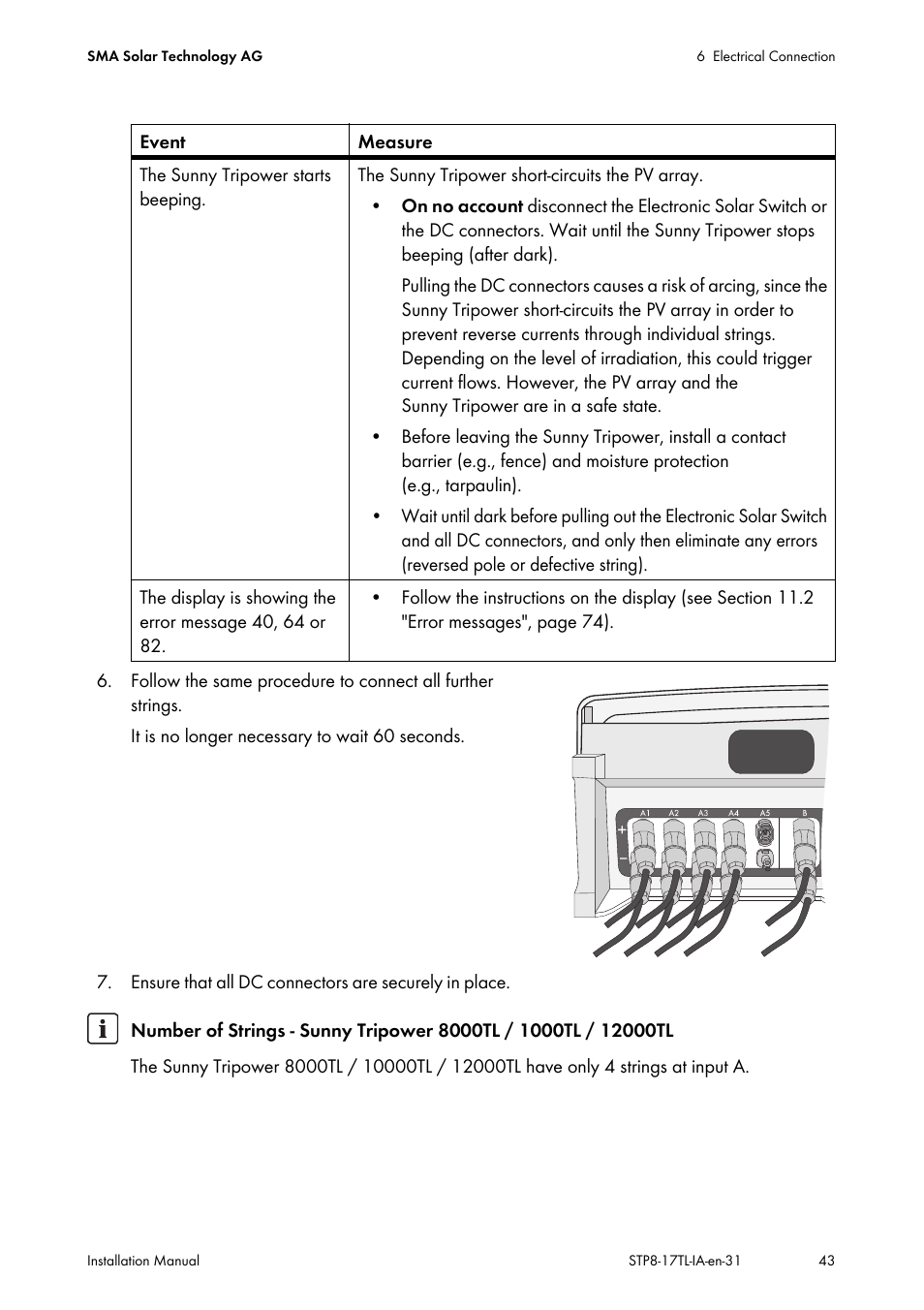 SMA STP 8000TL-10 User Manual | Page 43 / 128