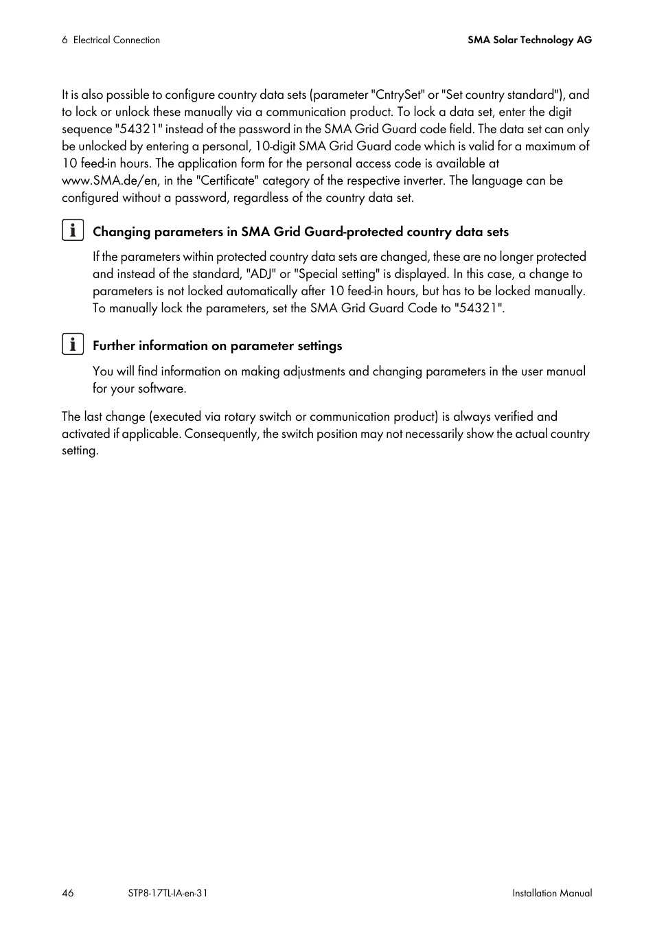 SMA STP 8000TL-10 User Manual | Page 46 / 128