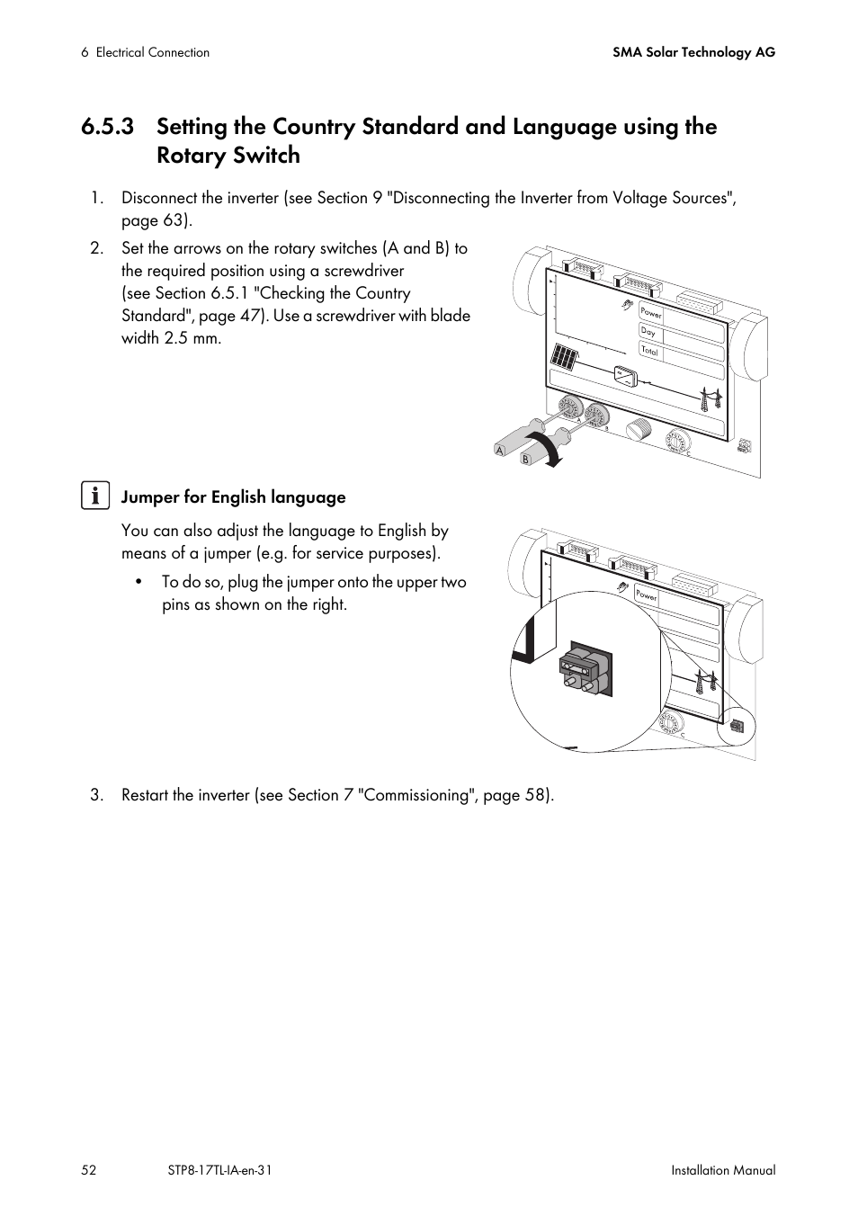 Rotary switch | SMA STP 8000TL-10 User Manual | Page 52 / 128