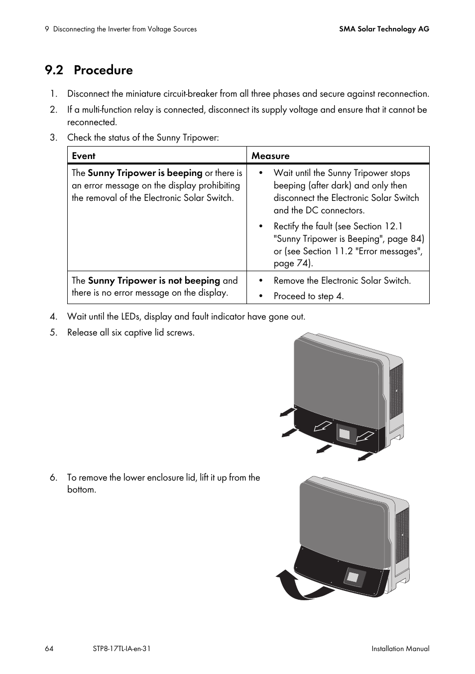 2 procedure | SMA STP 8000TL-10 User Manual | Page 64 / 128