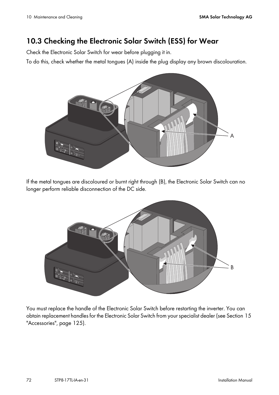 Ection 10.3 | SMA STP 8000TL-10 User Manual | Page 72 / 128