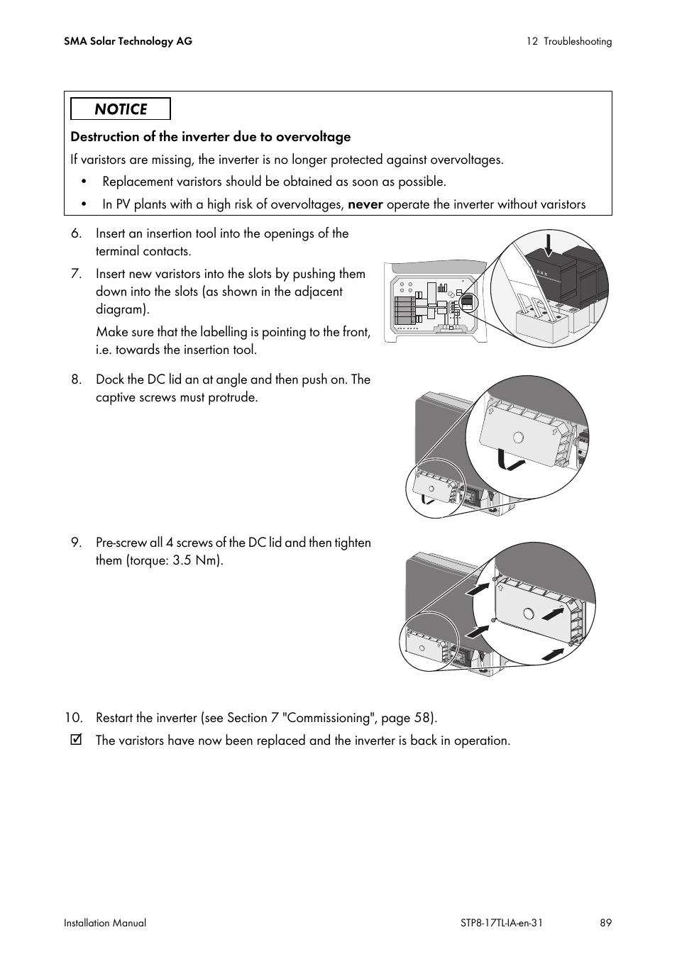 SMA STP 8000TL-10 User Manual | Page 89 / 128