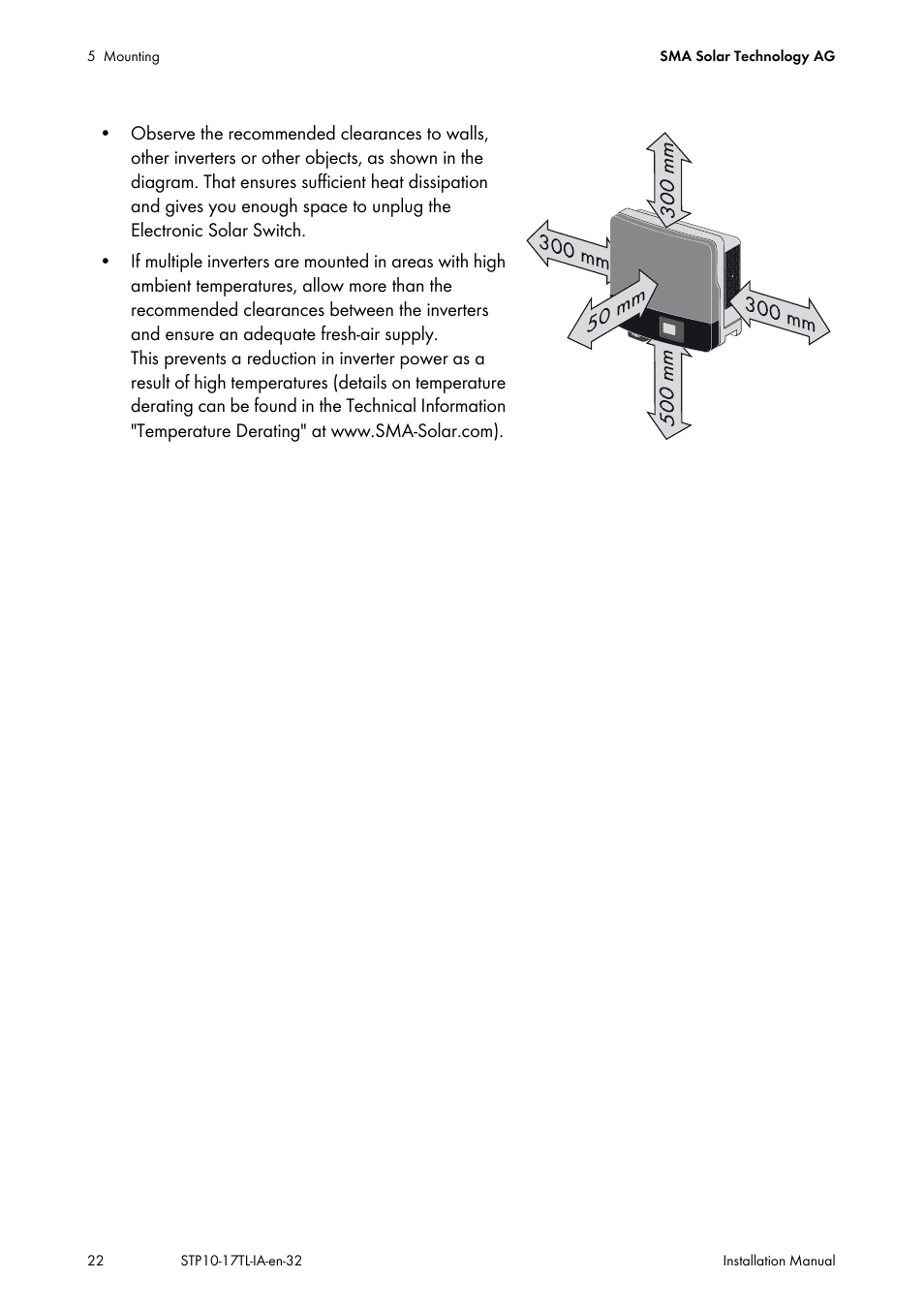 SMA STP 10000TL-10 Installation User Manual | Page 22 / 116